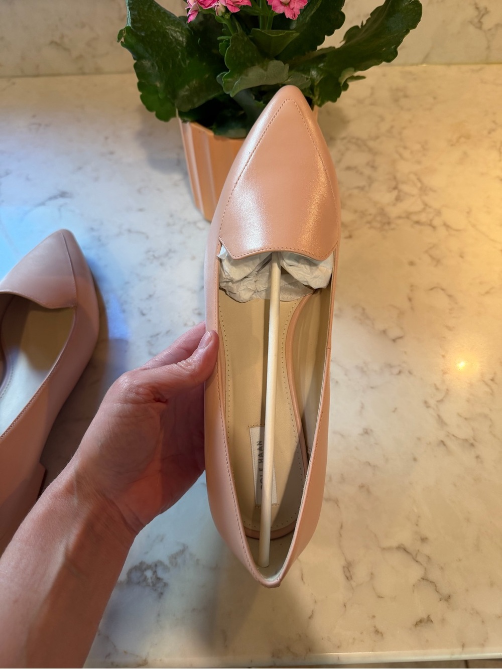 NIB Cole Haan Women's Blush Pink Leather Low Heel Loafers - Picture 9 of 14